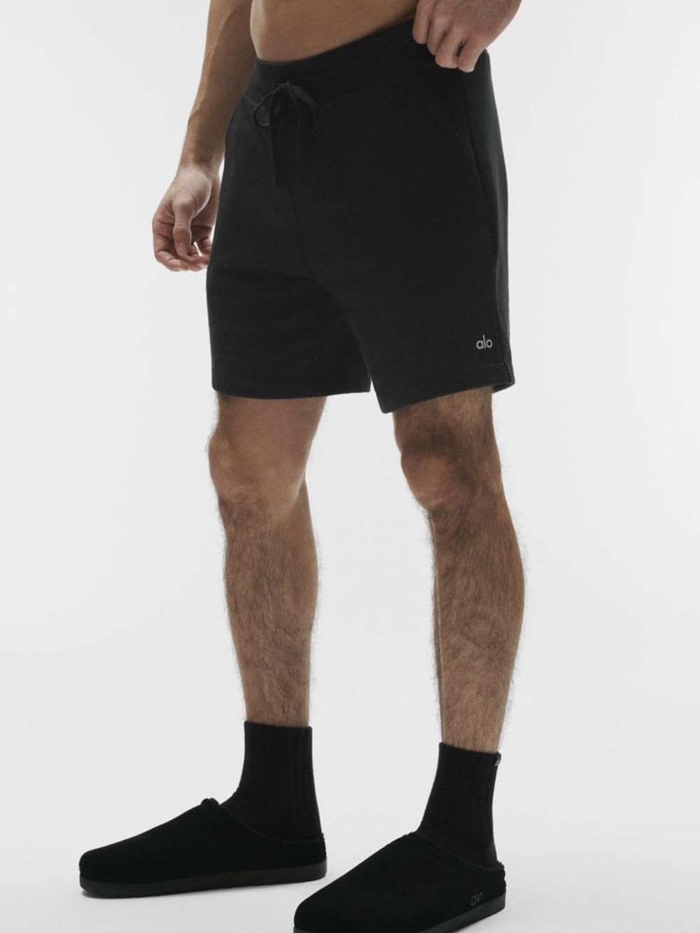 ALO Yoga Black Men’s Small Fleece Drawstring Shorts